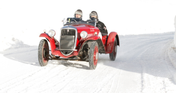 Una Fiat 508 Sport sulle nevi della Winter Race.