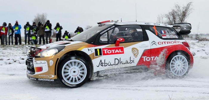 Loeb in azione al vittorioso Montecarlo 2012