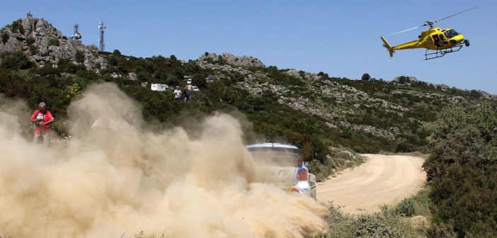 Ambientazione classica del Rally Italia Sardegna per la Volkswagen Polo R WRC di Latvala nel 2014