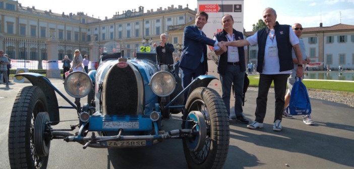 La Bugatti con cui gli argentini Tonconogy-Berisso hanno vinto la Mille Miglia.