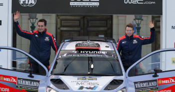 Sebastian Marshall e Kevin Abbring al debutto con la i20 WRC in Svezia.