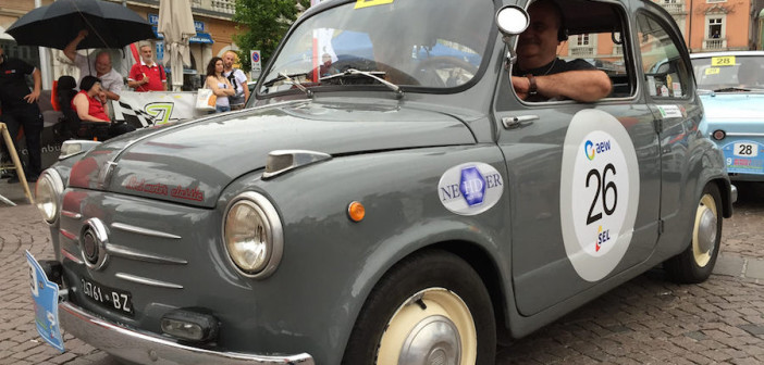 La Fiat 600 di Fortin-Pilè, vincitori della Mendola storica.