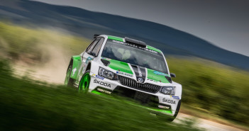 Jan Kopecky con la Skoda Fabia R5 al Rally Hustopece.