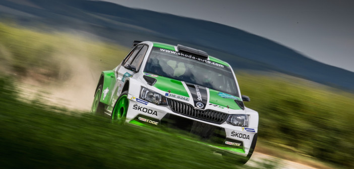 Jan Kopecky con la Skoda Fabia R5 al Rally Hustopece.