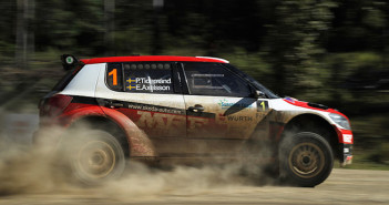 Pontus Tidemand in azione nel Queensland con la Fabia S2000.