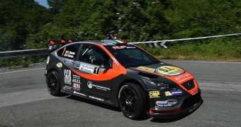 La Ford Focus WRC di Elwis Chentre in azione sulle strade Genovesi.