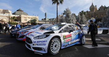 La Fiesta WRC in parata allo scorso Montecarlo.