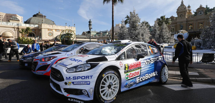 La Fiesta WRC in parata allo scorso Montecarlo.