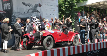 La festa del podio della Mille Miglia.