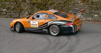 La Porsche 997 di Valliccioni al rallye du Valais.