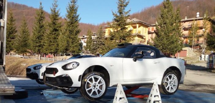 Le Fiat 124 Abarth nei test di questi giorni.