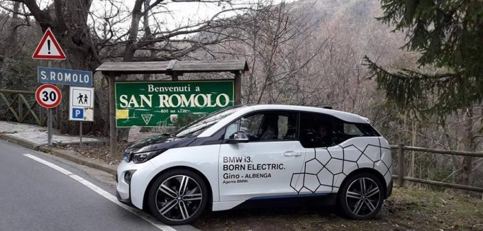 La BMW i3 di Hegyes-Ventoso nelle ricognizioni.