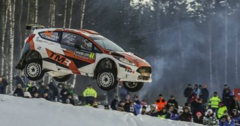 Hiroki Arai con la Fiesta R5 nella sua uscita Svedese nel WRC2