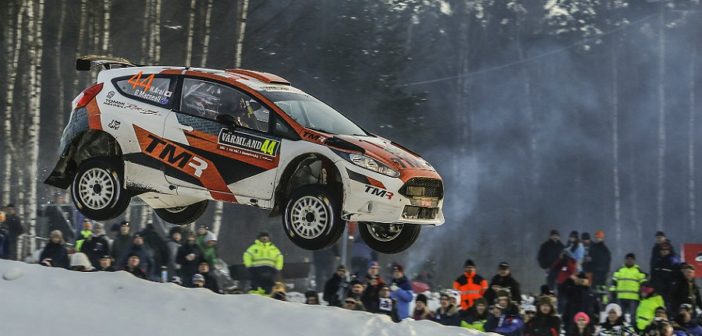 Hiroki Arai con la Fiesta R5 nella sua uscita Svedese nel WRC2