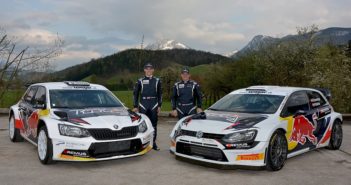 Le due vetture del gruppo Vw R5 e WRC faccia a faccia chez Baumschlager.