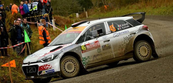 Fabio Andolfi in azione al Wales rally