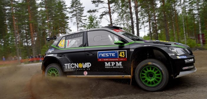 La Fabia R5 di Umbi in azione l'anno passato sugli sterrati Finlandesi.