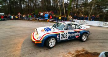 La Porsche  911 de Valtellinese in azione sulle strade del Sanremo