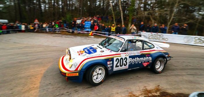 La Porsche  911 de Valtellinese in azione sulle strade del Sanremo