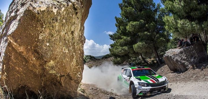 La Fabia di Umby in azione sulle speciali del Sardegna 2016.