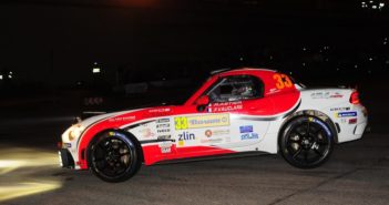 Astier in azione al Barum con la sua Fiat 124 Abarth RGT