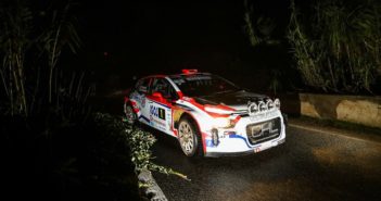 La Citroen C3 R5 di Bonato nella notte del venerdì.