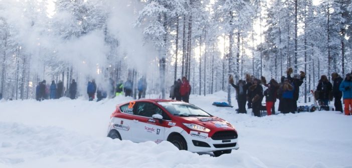 La Fiesta R2 di Oldrati nella sua uscita on ice di qualche giorno fa a Rovaniemi