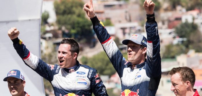 Ogier l'anno passato festeggia sul podio di Guanajuato.