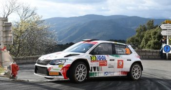 Fabio Andolfi in azione al Tour 2019 dove portò la sua Fabia sul gradino più alto del WRC2.