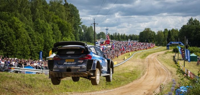 La Fiesta WRC di Evans sulle speciali Estoni che quest'anno esordiranno nel mondiale.