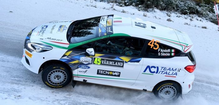 Fabio Andolfi in azione sulla Fiestina dello Junior allo Sweden.