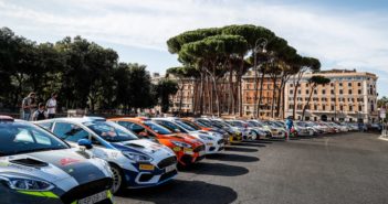 Il parco chiuso al Rally di Roma Capitale 2020