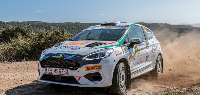 La Fiesta rally4 di Pollara in azione nello shakedown di ieri.