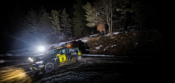 La Renault Clio Rally4 in azzione sulle speciali del Montecarlo.