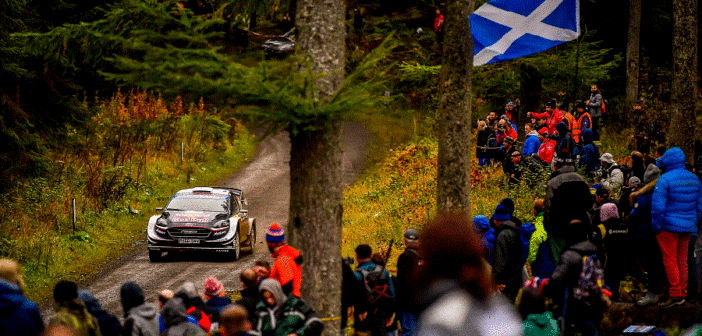 Un quadro del rally britannico dalle foreste Gallesi