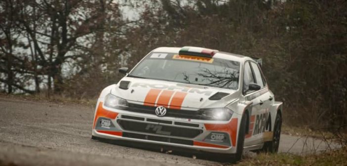 Luca Pedersoli ed Anna Tomasi in azione con la VW Polo all'ultimo Rally del Bardolino