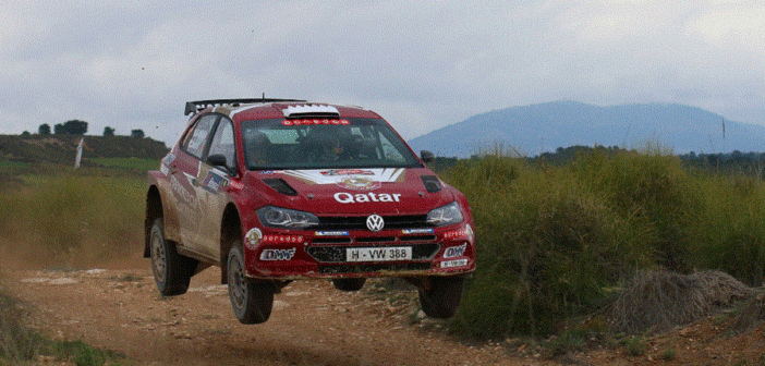 La Polo GTI di Al Attiyah sugli sterrati di Lorca.