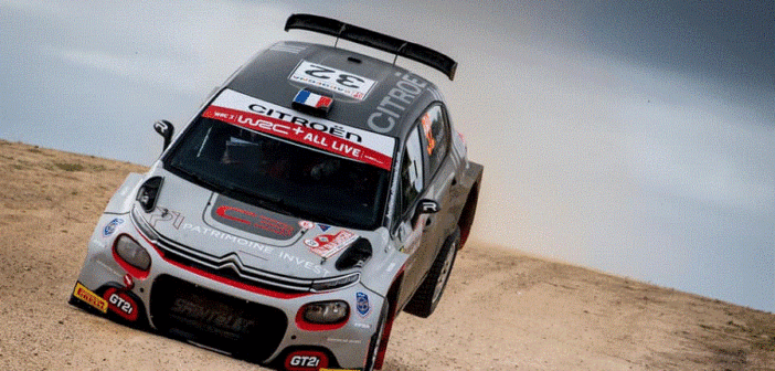 La Citroen C3 rally 2 di Rossel vincitore sulle strade Sarde del WRC3.