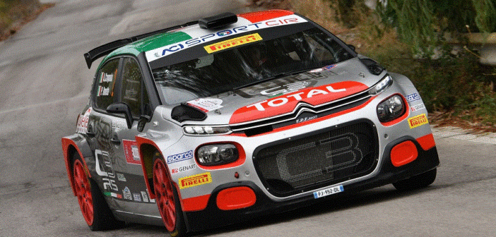 Andrea Crugnola al volante della Citroen C3 nel Targa 2020