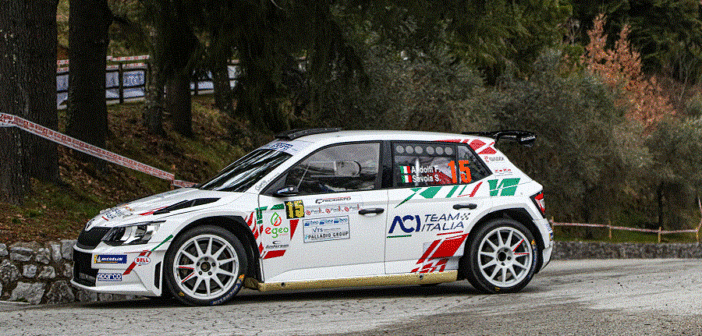 Fabio Andolfi con la Fabia sulle strade del Ciocco.