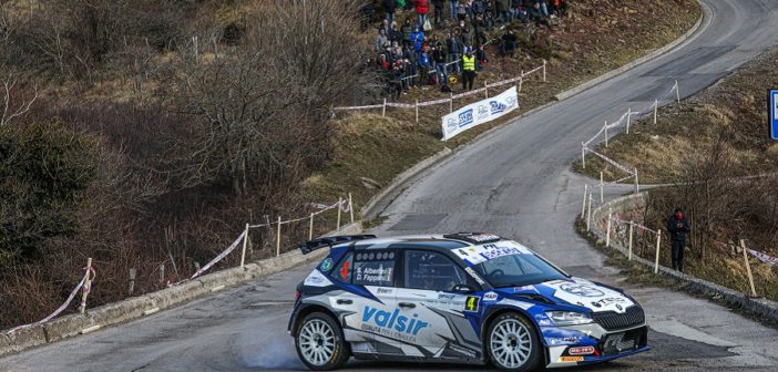 La Skoda Fabia Evo rally2 di Stefano Albertini in azione