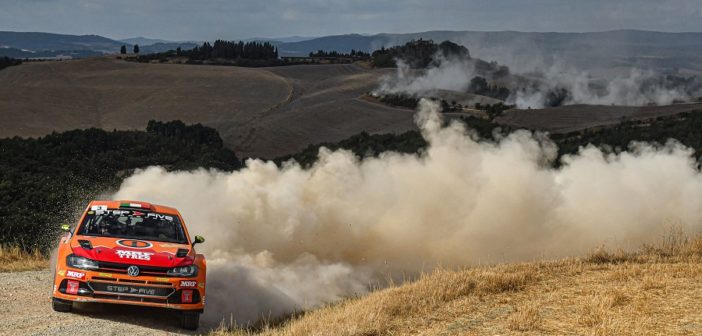 Campedelli in azione su una delle iconiche speciali del Valtiberina 2021