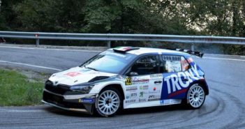 In azione i vincitori del 2°Rally Valle Imagna, Andrea Mabellini e Virginia Lenzi.