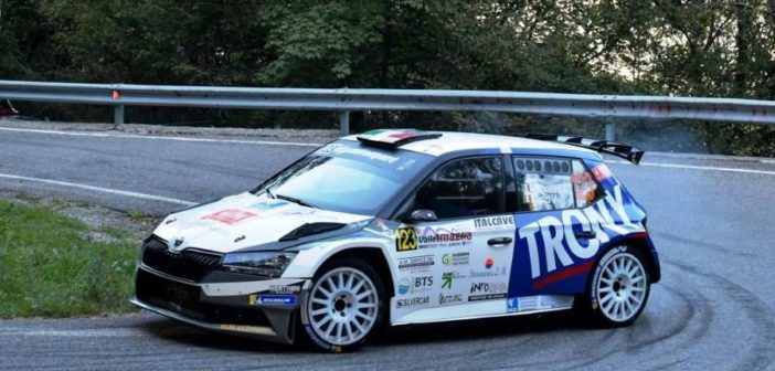 In azione i vincitori del 2°Rally Valle Imagna, Andrea Mabellini e Virginia Lenzi.