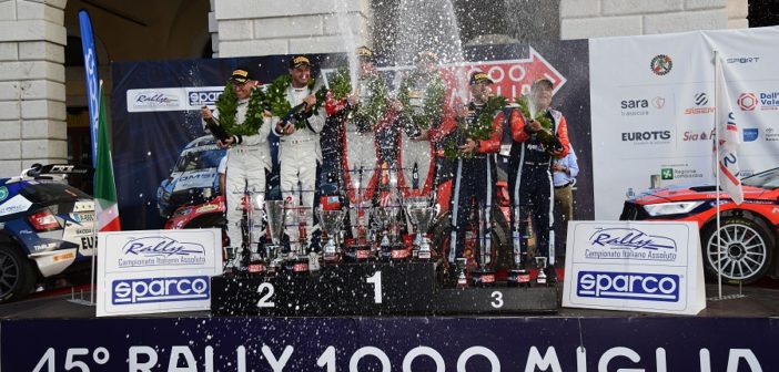 Il podio finale del rally Mille Miglia la quarta candidatura ..