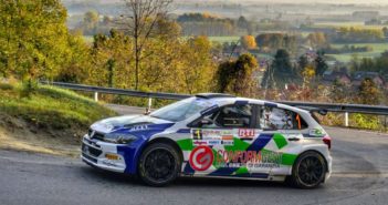 Corrado Pinzano in azione al Rally di Castiglione Torinese. (foto Lavagnini)