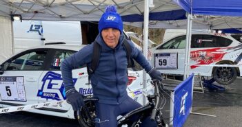 Francois a cavallo della sua MTB altra passione oltre ai rally.