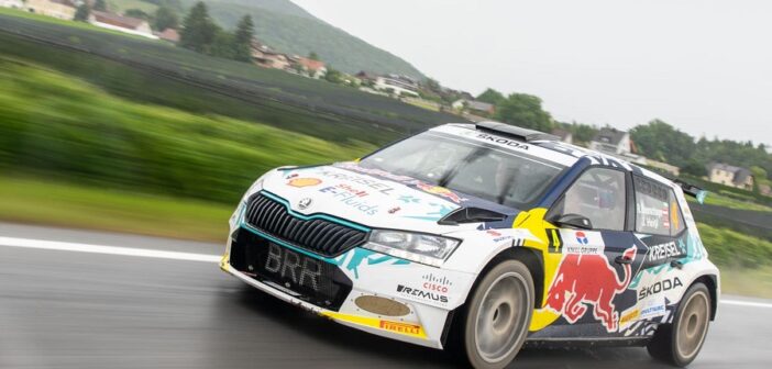 La Skoda Kreisel RE-X1 di Baumschlager in azione al Weiz.