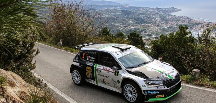 Basso nella stagione CIR 2021 al volante della Fabia by Delta