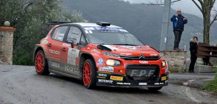 La Citroen C3 Rally2  di Andrea Crugnola sulle speciali della Garfagnana